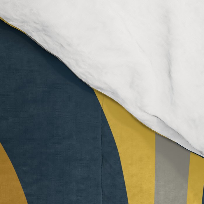 Hourglass Abstract Mid Century Modern Retro Pattern in Mustard Yellow, Navy Blue, Grey, and White Comforter Gallery Image 4