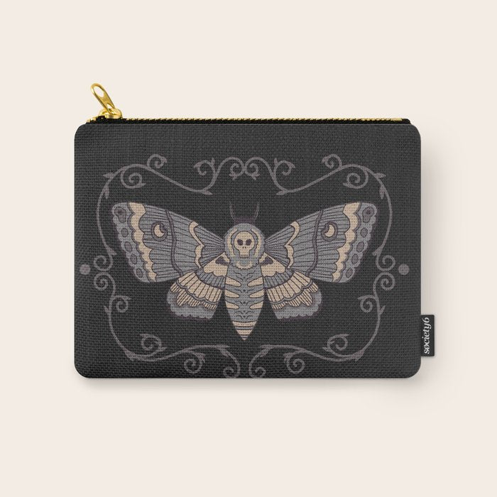 Taxidermy Death Moth at Midnight Carry All Pouch Gallery Image 1