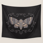 Taxidermy Death Moth at Midnight Wall Tapestry Gallery Image 4