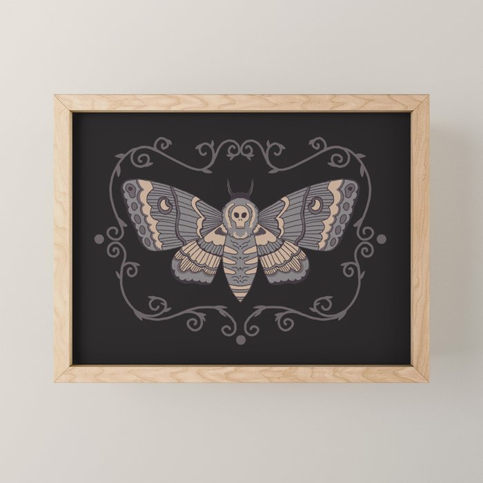 Taxidermy Death Moth at Midnight Mini Art Print Gallery Image 1