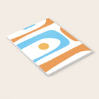Mid Century Modern Abstract Piquet Blue Orange White Modernist Pattern Notebook Gallery Image 3