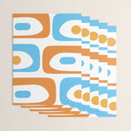 Mid Century Modern Abstract Piquet Blue Orange White Modernist Pattern Wrapping Paper Gallery Image 3