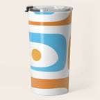 Mid Century Modern Abstract Piquet Blue Orange White Modernist Pattern Travel Mug Gallery Image 3