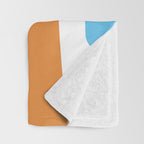 Mid Century Modern Abstract Piquet Blue Orange White Modernist Pattern Throw Blanket Gallery Image 3