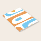 Mid Century Modern Abstract Piquet Blue Orange White Modernist Pattern Notebook Gallery Image 2