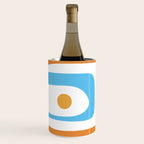 Mid Century Modern Abstract Piquet Blue Orange White Modernist Pattern Wine Chiller Gallery Image 2