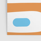 Mid Century Modern Abstract Piquet Blue Orange White Modernist Pattern Poster Gallery Image 3