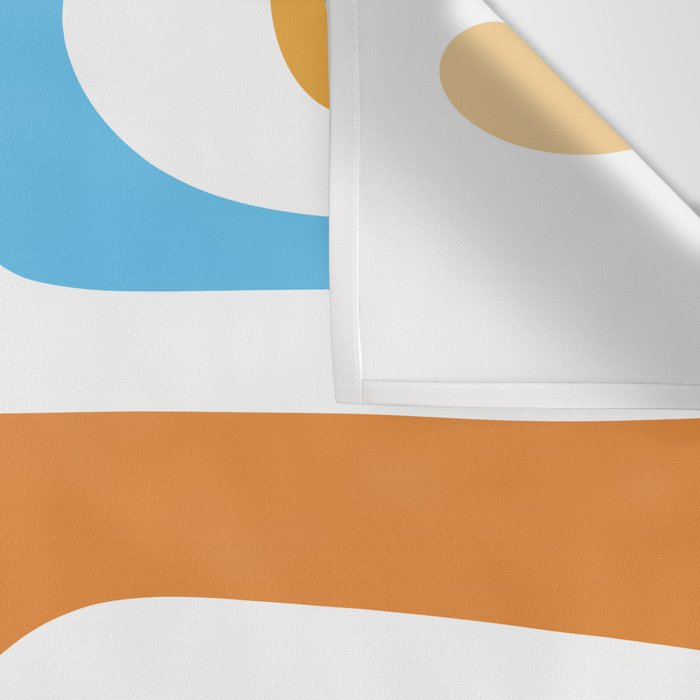 Mid Century Modern Abstract Piquet Blue Orange White Modernist Pattern Wall Tapestry Gallery Image 3