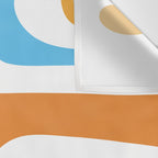 Mid Century Modern Abstract Piquet Blue Orange White Modernist Pattern Wall Tapestry Gallery Image 3
