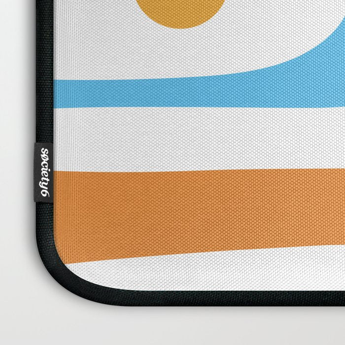 Mid Century Modern Abstract Piquet Blue Orange White Modernist Pattern Laptop Sleeve Gallery Image 3