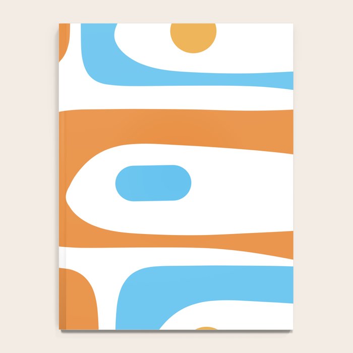 Mid Century Modern Abstract Piquet Blue Orange White Modernist Pattern Notebook Gallery Image 4