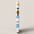 Mid Century Modern Abstract Piquet Blue Orange White Modernist Pattern iPhone Case Gallery Image 2