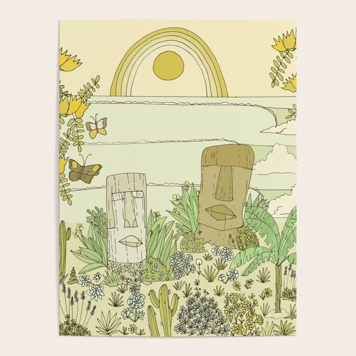 tiki gods send waves and peace swamis // retro surf art by surfy birdy Poster Gallery Image 4