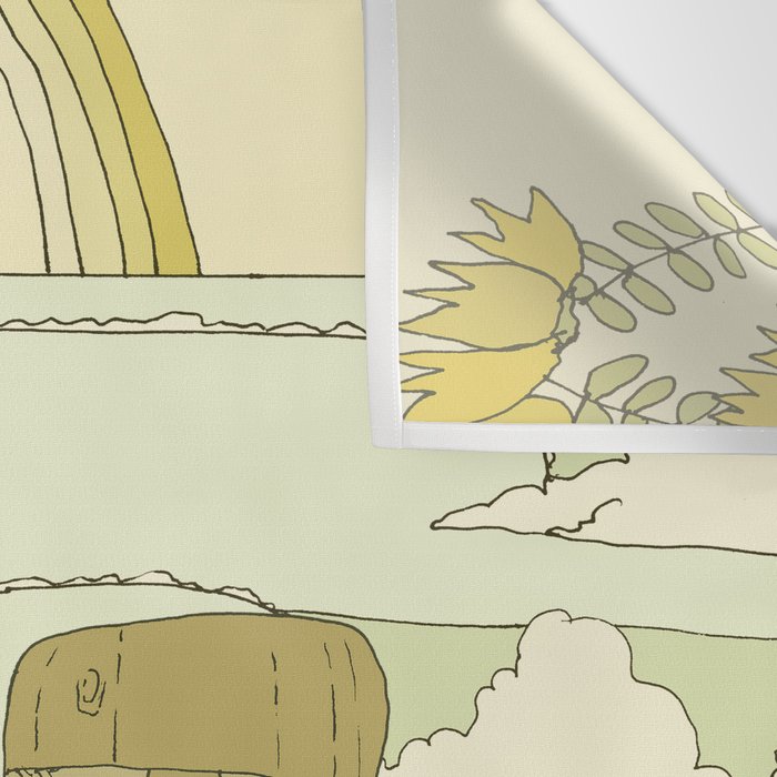 tiki gods send waves and peace swamis // retro surf art by surfy birdy Wall Tapestry Gallery Image 3