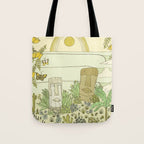 tiki gods send waves and peace swamis // retro surf art by surfy birdy Tote Bag Gallery Image 1