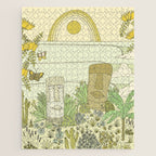 tiki gods send waves and peace swamis // retro surf art by surfy birdy Jigsaw Puzzle Gallery Image 1