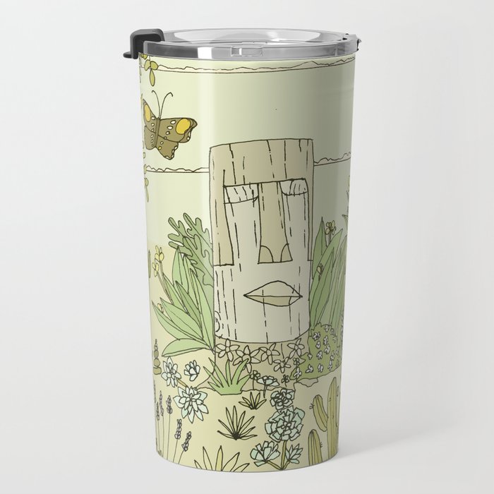 tiki gods send waves and peace swamis // retro surf art by surfy birdy Travel Mug Gallery Image 3
