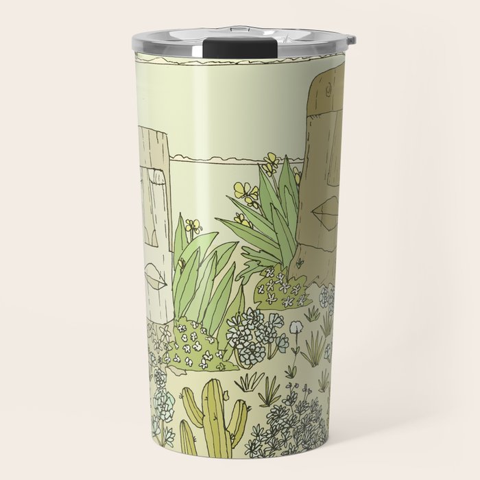 tiki gods send waves and peace swamis // retro surf art by surfy birdy Travel Mug Gallery Image 1