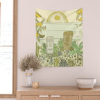 tiki gods send waves and peace swamis // retro surf art by surfy birdy Wall Tapestry Gallery Image 2