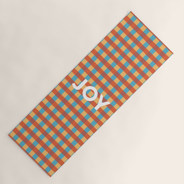 Joy in Christmas Plaid Yoga Mat Gallery Image 1