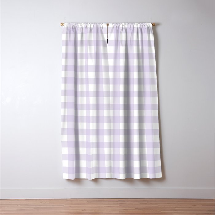 Lilac gingham pattern Window Curtain Gallery Image 3