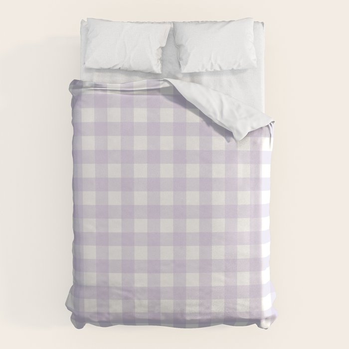 Lilac gingham pattern Duvet Cover Gallery Image 6