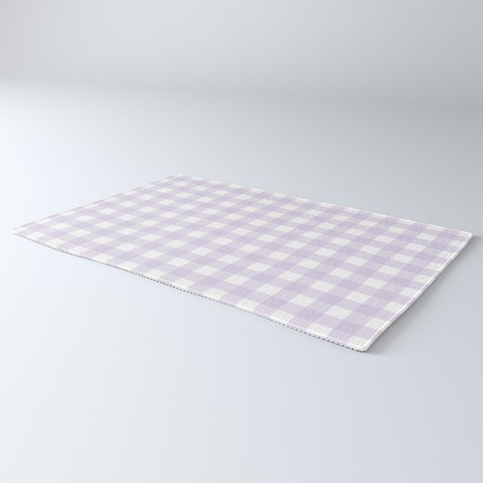 Lilac gingham pattern Rug Gallery Image 3