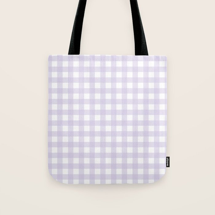 Lilac gingham pattern Tote Bag Gallery Image 1