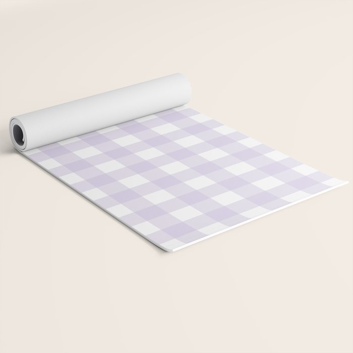 Lilac gingham pattern Yoga Mat Gallery Image 2
