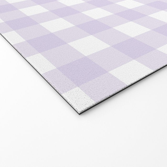 Lilac gingham pattern Welcome Mat Gallery Image 2
