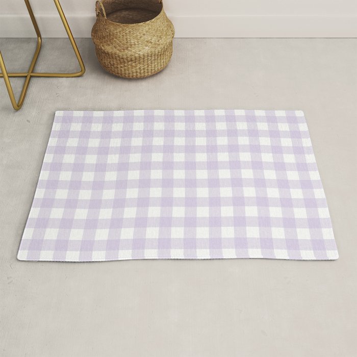 Lilac gingham pattern Rug Gallery Image 1
