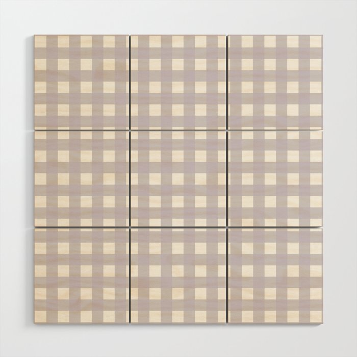 Lilac gingham pattern Wood Wall Art Gallery Image 1
