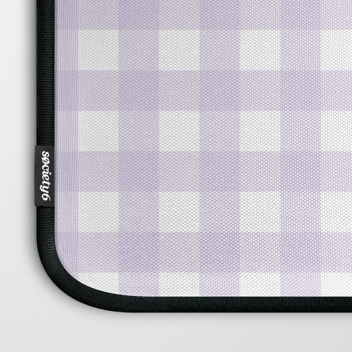 Lilac gingham pattern Laptop Sleeve Gallery Image 3