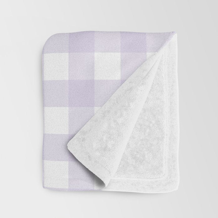 Lilac gingham pattern Throw Blanket Gallery Image 3