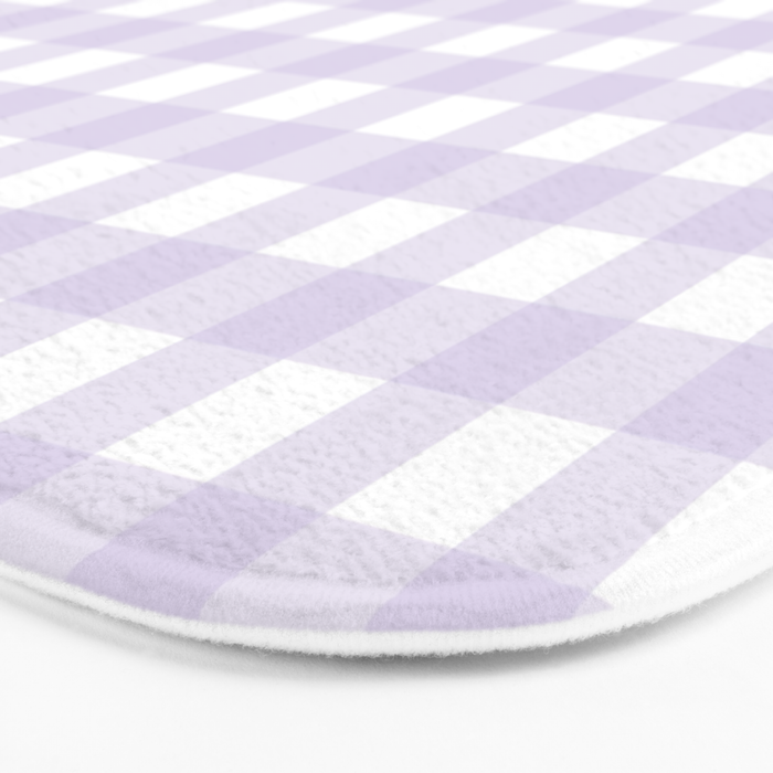 Lilac gingham pattern Bath Mat Gallery Image 3