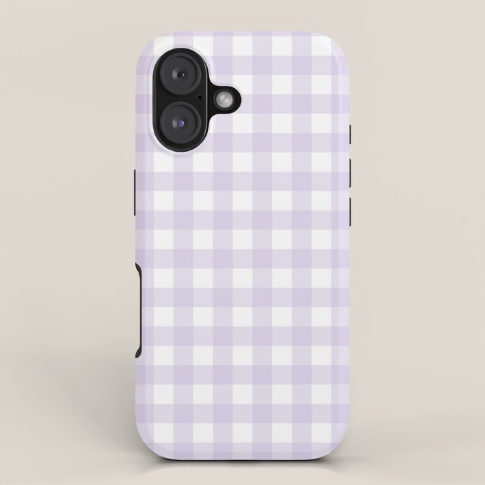 Lilac gingham pattern iPhone Case Gallery Image 1