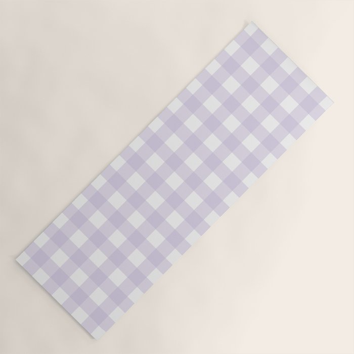Lilac gingham pattern Yoga Mat Gallery Image 1