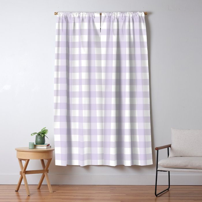 Lilac gingham pattern Window Curtain Gallery Image 5