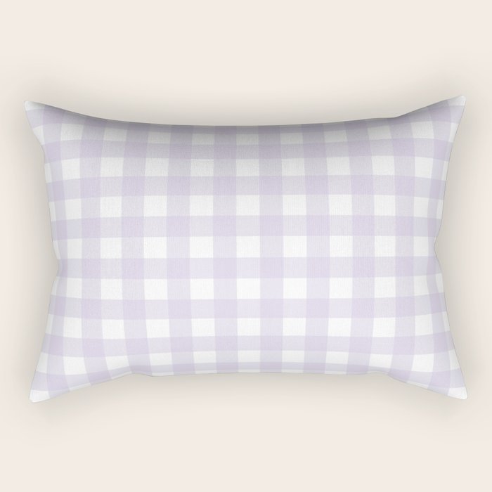 Lilac gingham pattern Rectangular Pillow Gallery Image 2