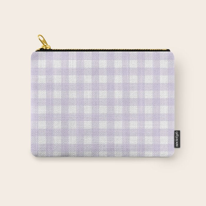 Lilac gingham pattern Carry All Pouch Gallery Image 1