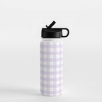 Lilac gingham pattern Water Bottle Gallery Image 1