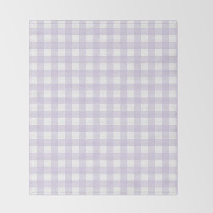 Lilac gingham pattern Throw Blanket Gallery Image 2