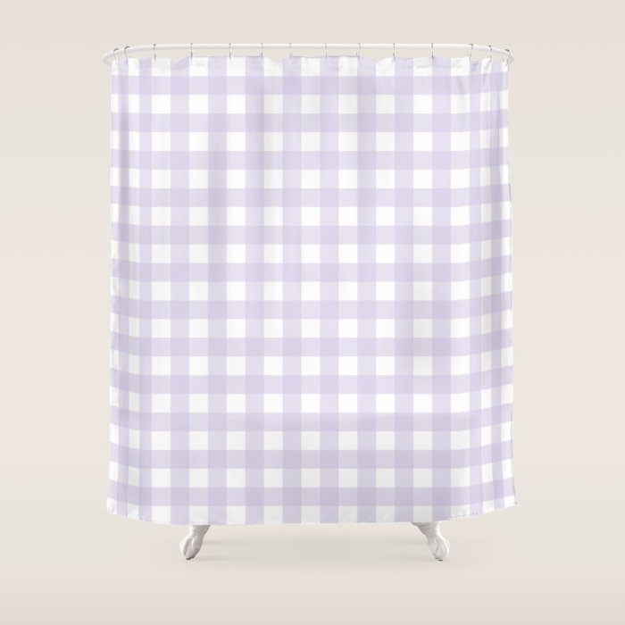 Lilac gingham pattern Shower Curtain Gallery Image 1