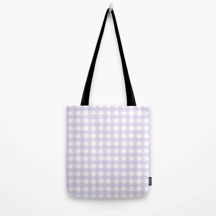 Lilac gingham pattern Tote Bag Gallery Image 2