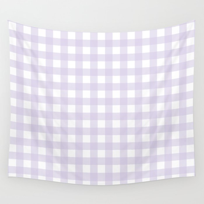 Lilac gingham pattern Wall Tapestry Gallery Image 1