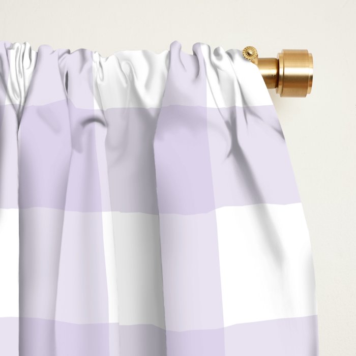 Lilac gingham pattern Window Curtain Gallery Image 2