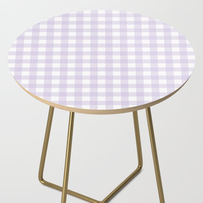 Lilac gingham pattern Side Table Gallery Image 2