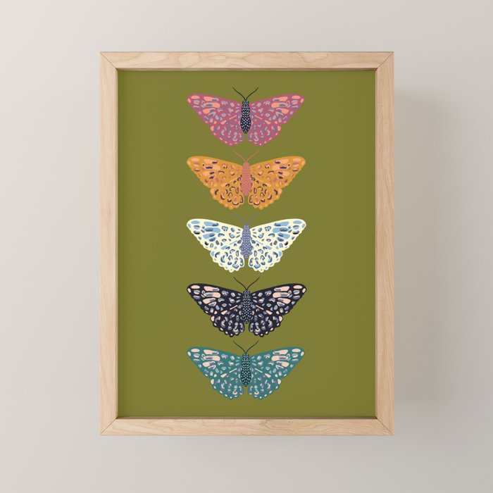 Vintage Butterflies - Mid-century modern  Mini Art Print Gallery Image 1