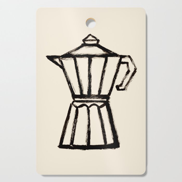 Moke Coffee Pot - Black and Cream Cutting Board Gallery Image 1