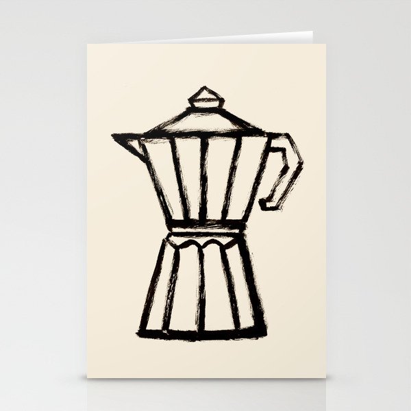 Moke Coffee Pot - Black and Cream Stationery Card Gallery Image 1